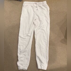White Drawstring Jogger Sweatpants